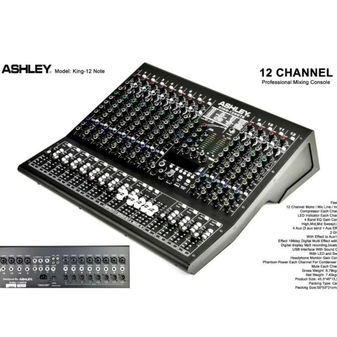 Mixer ashley KING 12 NOTE / Mixer Ashley 12Channel Effect Dsp Original