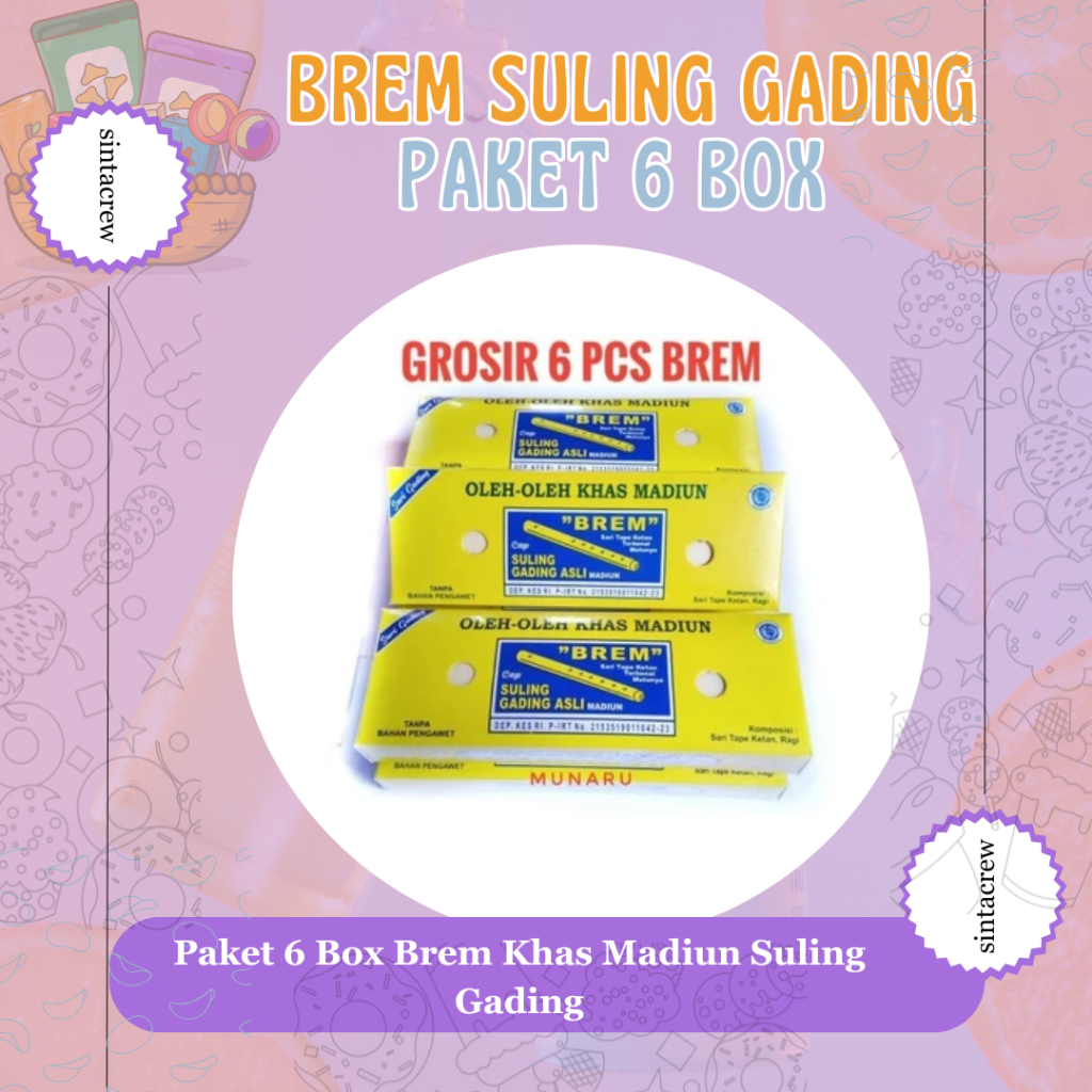 

Paket 6 Box Brem Khas Madiun Suling Gading
