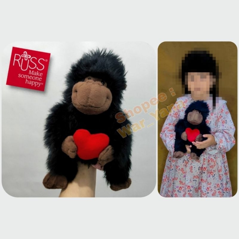 Boneka Monyet Gorilla Original RUSS BERRIE Monkey Import PL Preloved Second Plush Toys Stuffed Plush