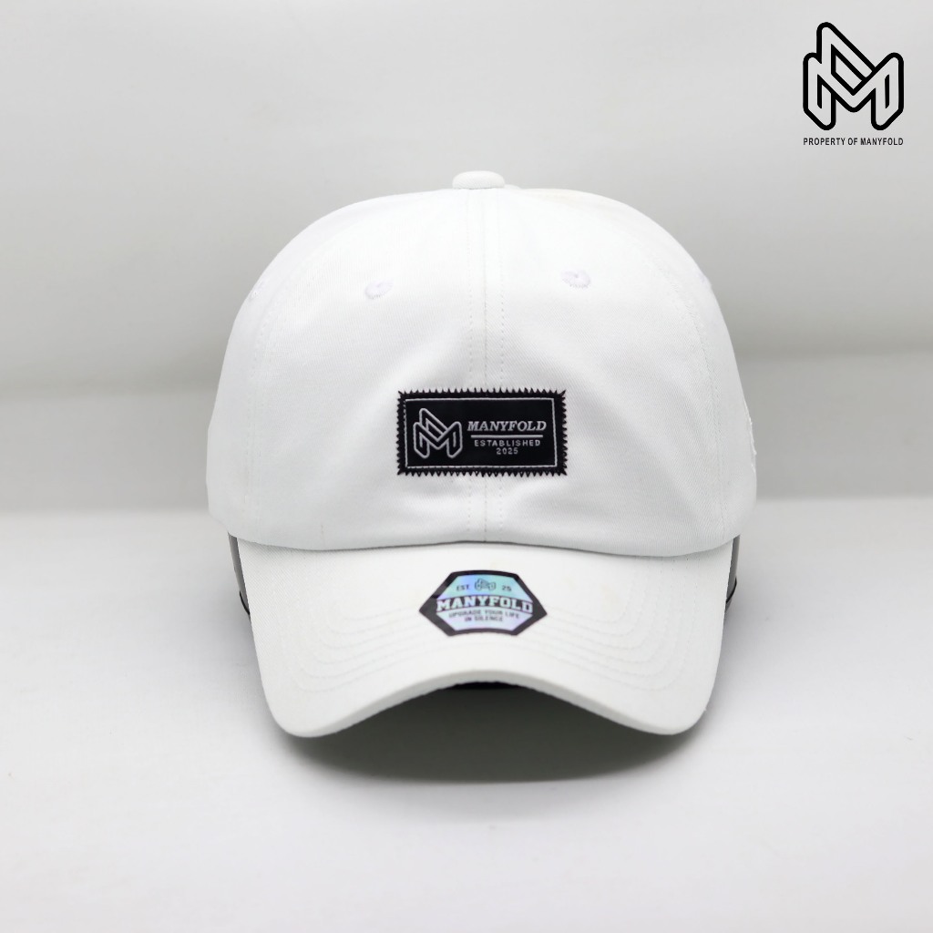 MANYFOLD - Topi Polo Caps Putih aplikasi