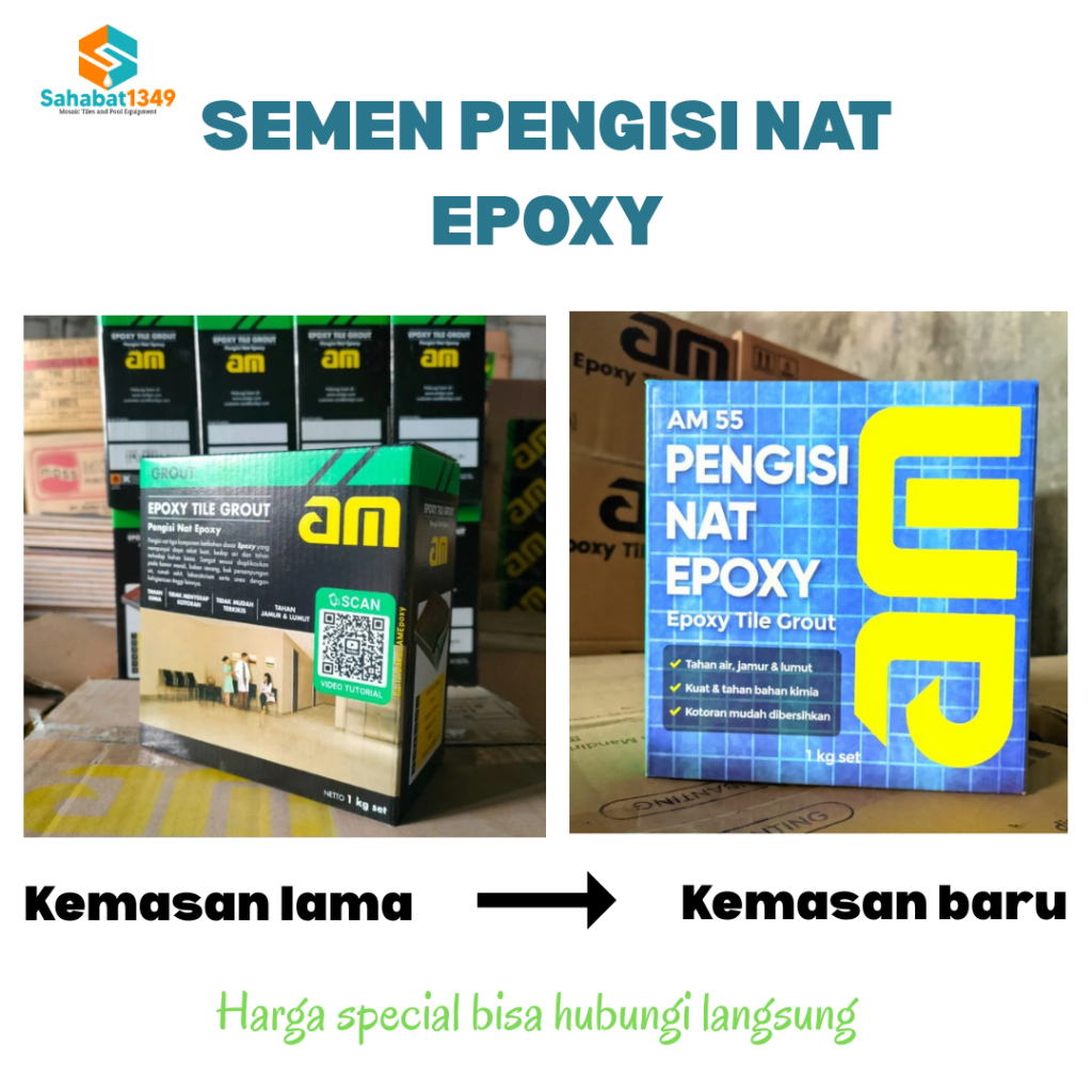 Semen Nat Keramik Epoxy Tile Grout - AM 55 Jade Green Semen Nat Keramik