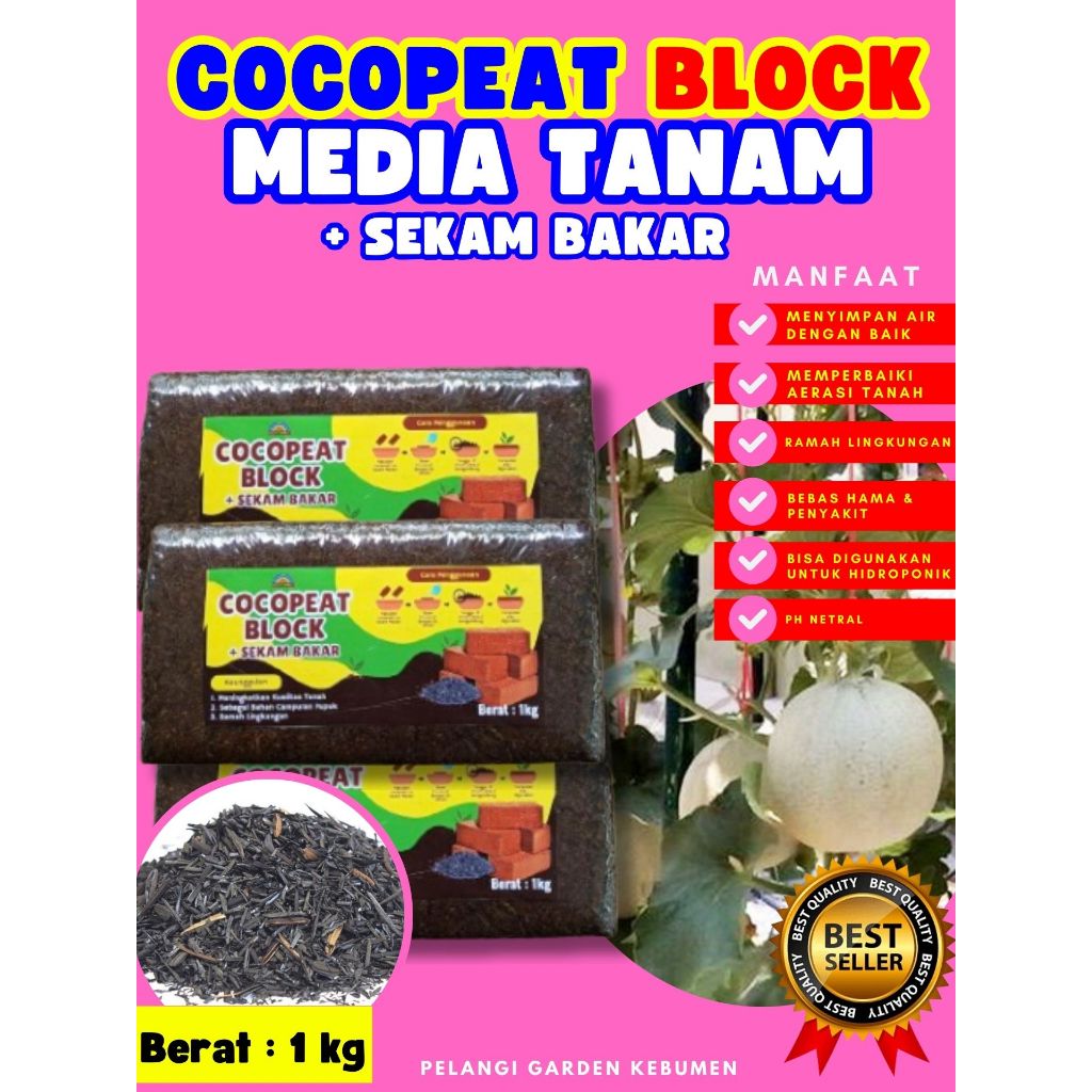 SOLUSI AMPUH  Cocopeat Blok Media Tanam, Cocopeat Block Infarm, Cocopeat Cangkok