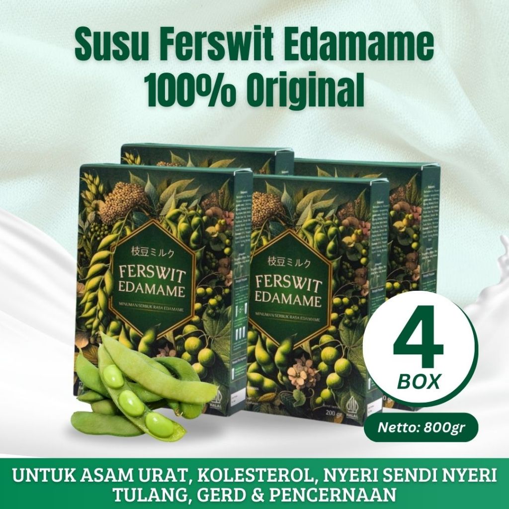 

Ferswit Susu Edamame Jepang Paket 4 Box - Diformulasikan untuk Sakit Tulang, Asam Urat & Kolesterol