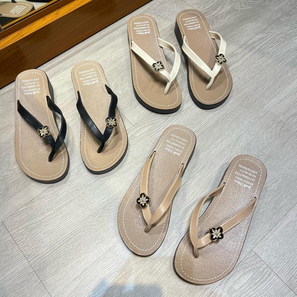 Sandal Jepit Wedges Wanita Jelly 1156-1A Import Bahan Elastis Tebal Ringan Anti Slip