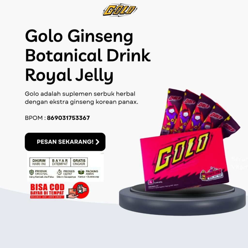 

Golo Ginseng Per Sachet Eceran 1 Sachet Minuman Herbal Royal Jelly Madu Korean Ginseng