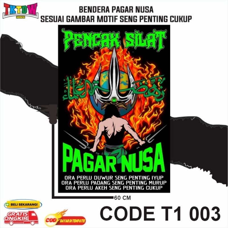 FLAG PAGAR NUSA READY STOK MOTIF TERBARU ( T1 003 )