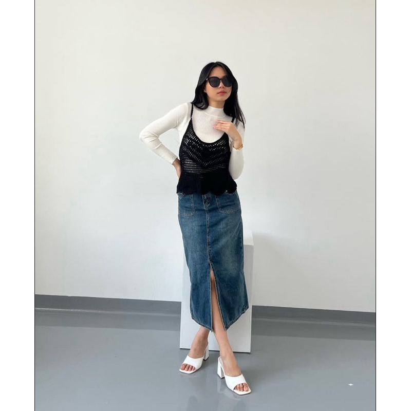 SUNNY CROCHET VEST - magnificlo | atasan vest wanita | korean vest | summer outfit | beach outfit | 