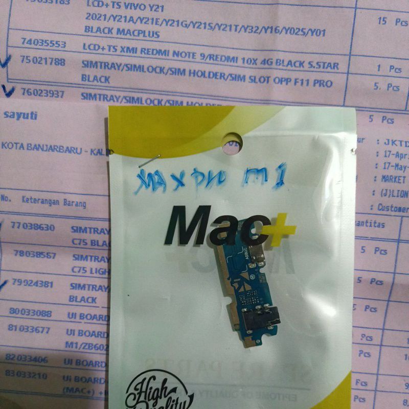 PAPAN CAS/CES+MIC+IC AZUS ZENFONE MAX PRO M1