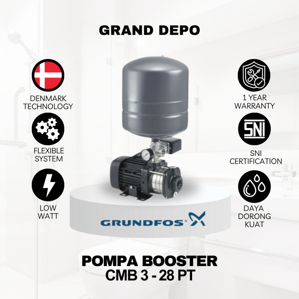Grundfos Pompa Air Booster CMB 3-28 PT / Pompa Dorong Grundfos