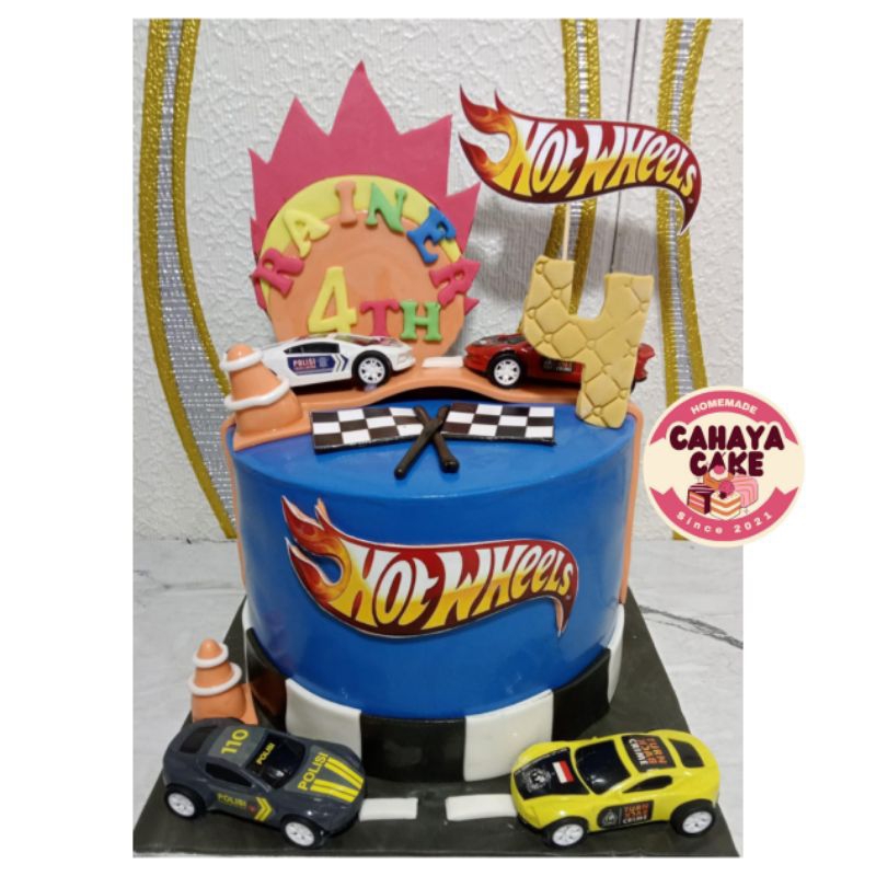 Hotwheels Cake / Kue Ulang Tahun Hotwheels / Kue Ultah Karakter mobil Hotwheels