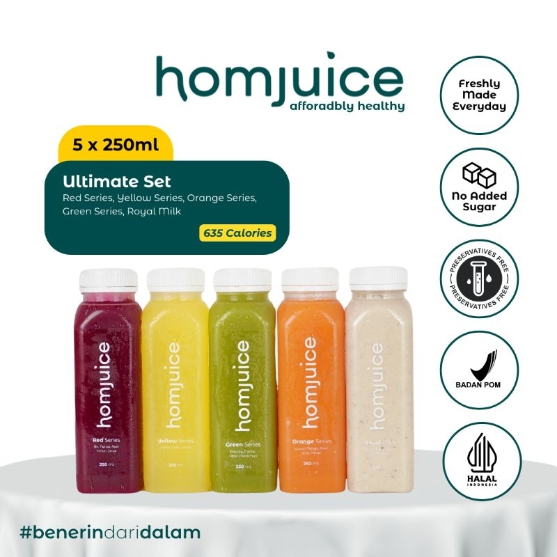 

Homjuice - Ultimate Set 5×250 ml (Cold-Pressed Juice/Jus/Detox)