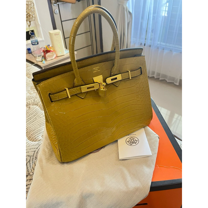 Hermes croco olive