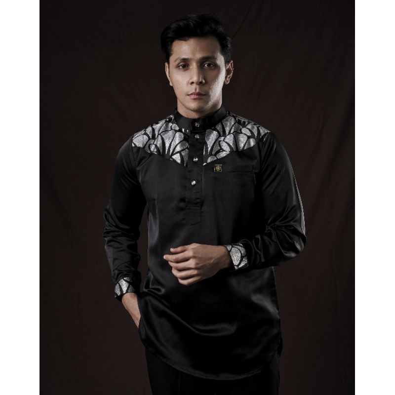 ELMAKKY Exclusive - Kurta Omar - Baju Atasan Pria bahan satin Premium desain moderen