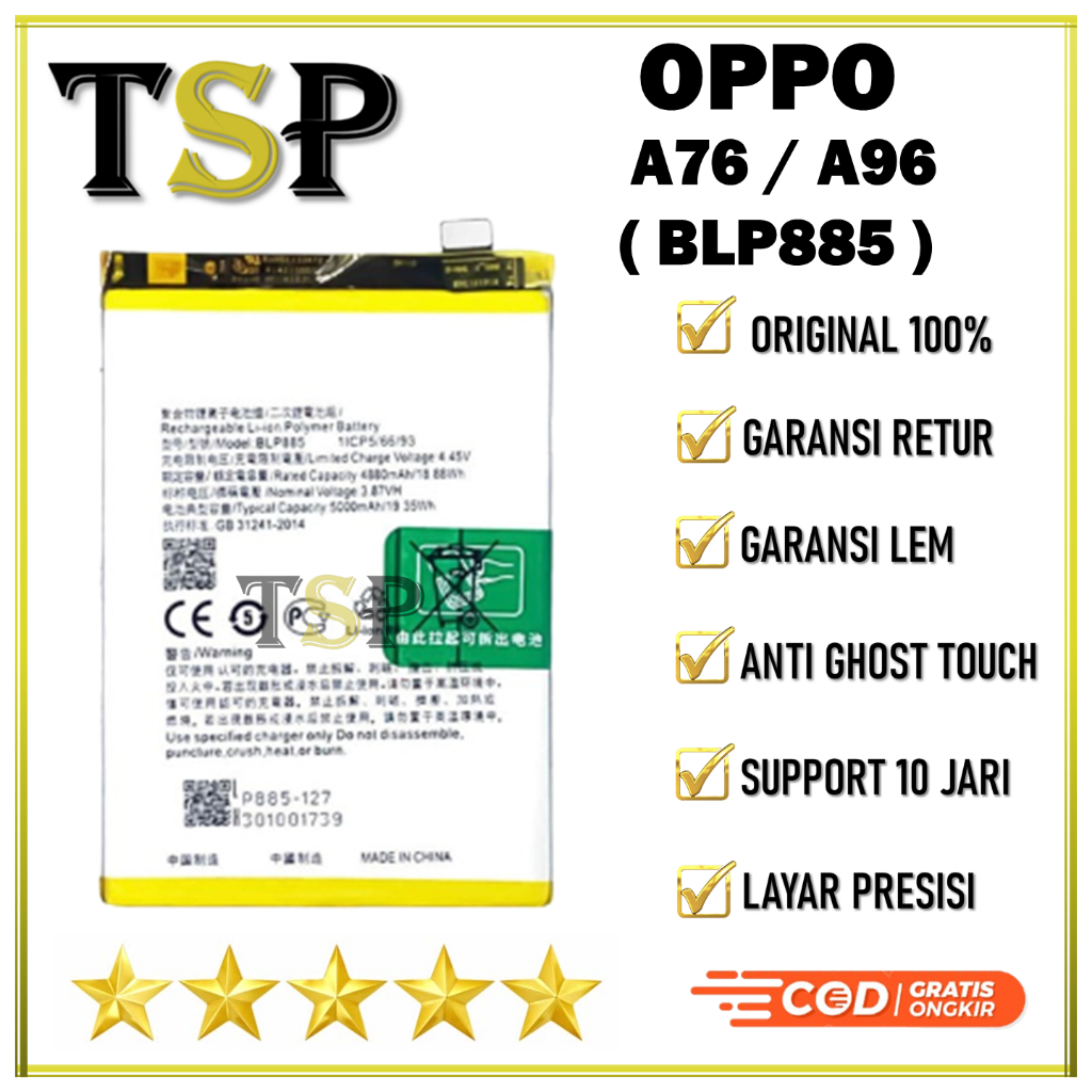 BATERAI OPPO BLP885 OPPO A76 / A96  BATERAI ORIGINAL 100%