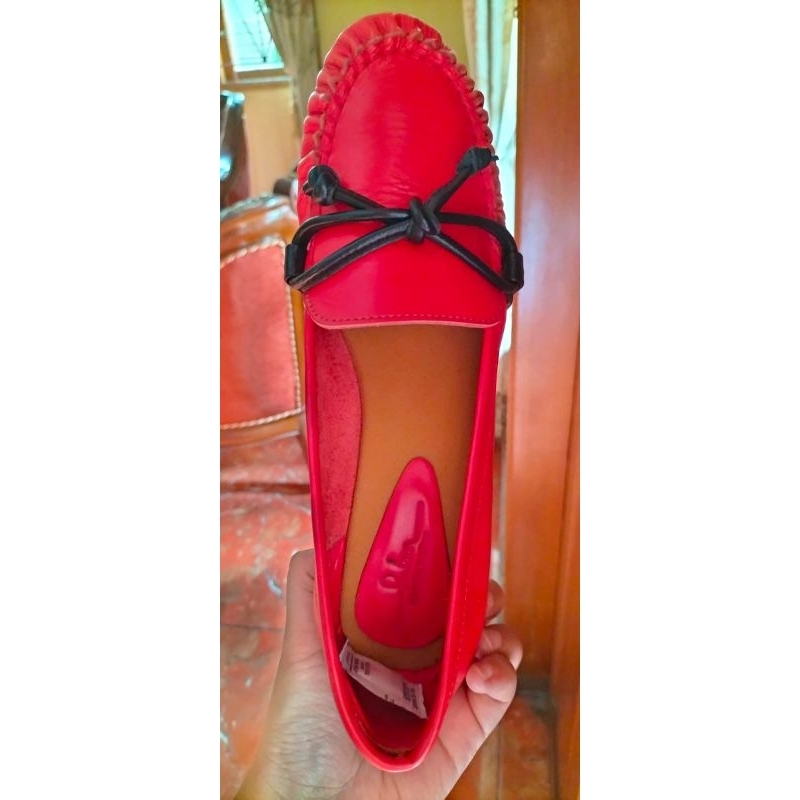 Sepatu Kerja / Casual Shoes Wanita Kulit Asli Serlium Leather Merah Size 42