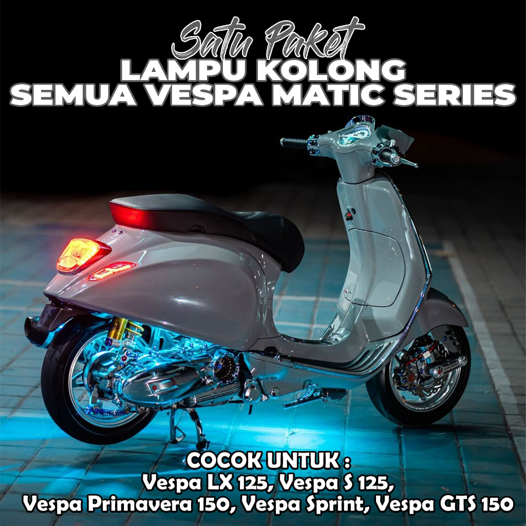 Sepaket Lampu Kolong Motor  Vespa Matic LED Strip Flexible Super Terang