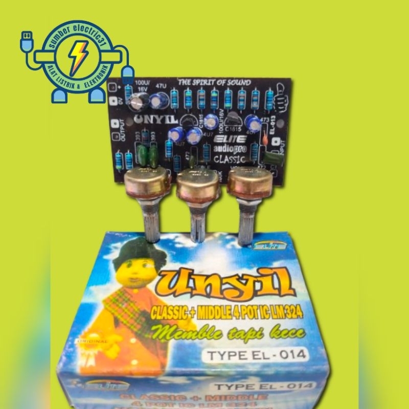 KIT TONE CONTROL UNYIL MONO 3 POT IC LM324