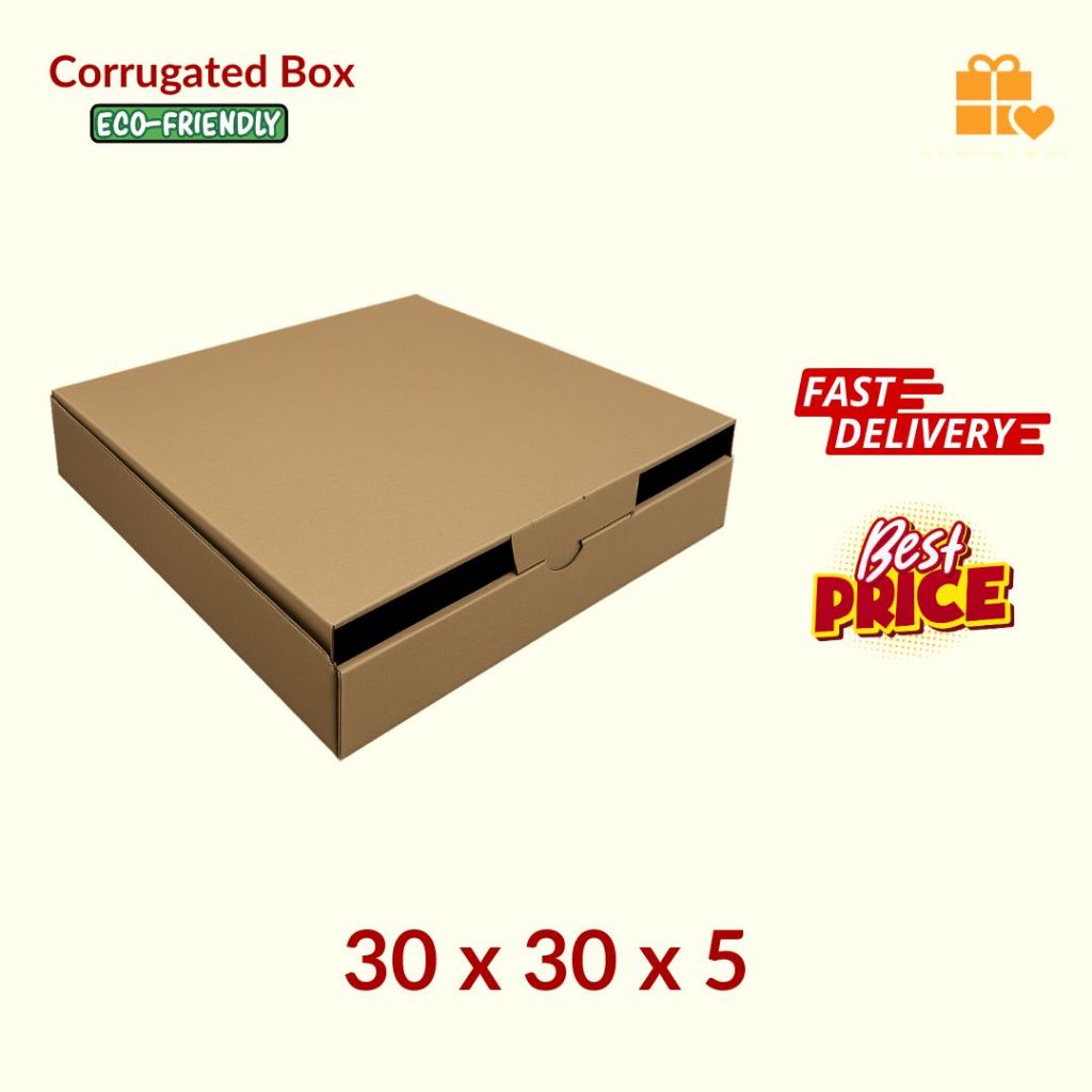 

(100 PCS) KARDUS 30x30x5 cm / BOX KARTON CORUGATED DIECUT E-FLUTE / BOX PIZZA BAJU AKSESORIS ONLINE