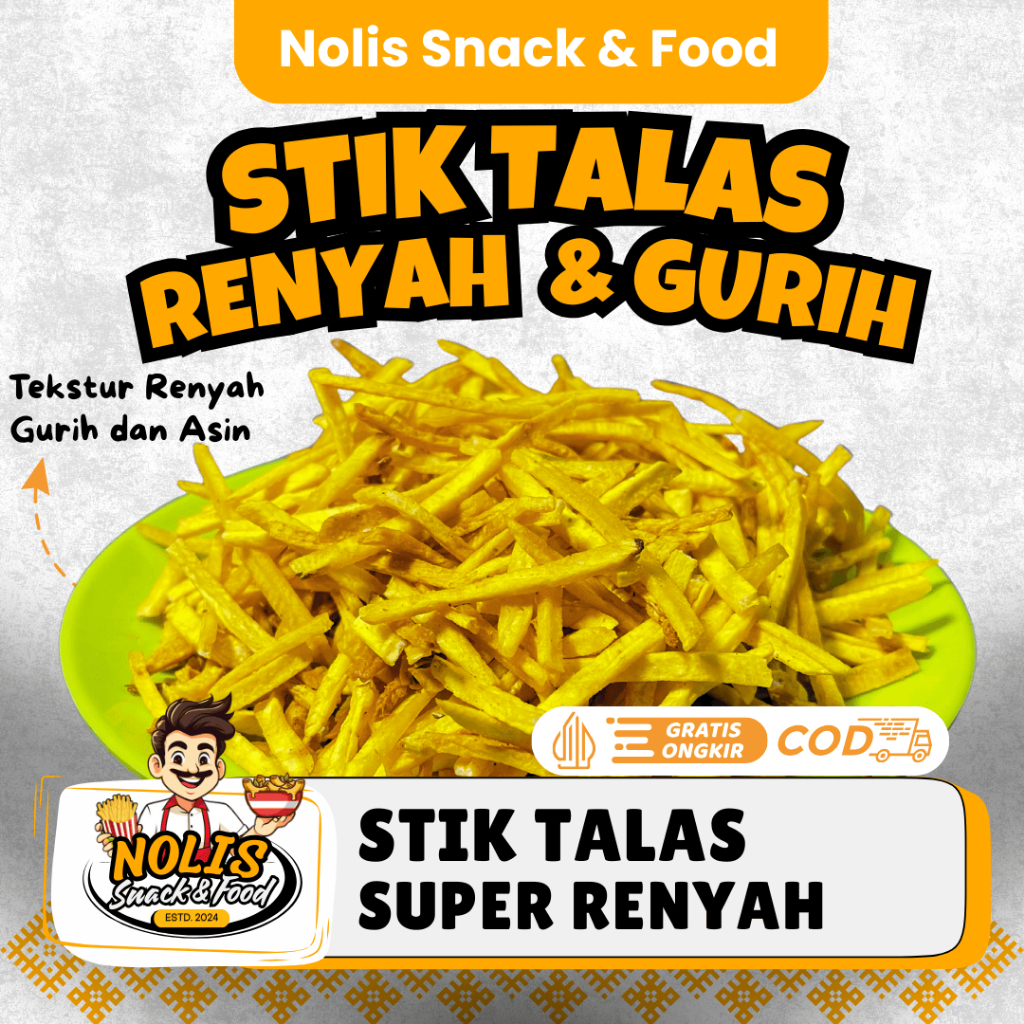 

Stik Talas Gurih Renyah | Keripik Stik Tales Rasa ORI Gurih Original / Makanan Ringan