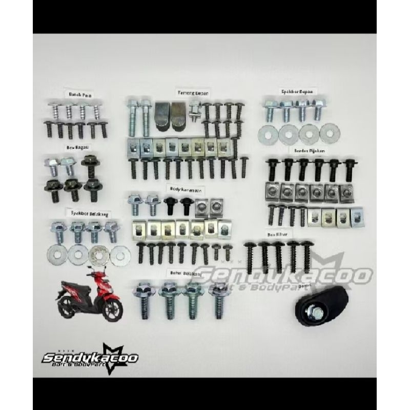 baut FULLSET beat karbu / baut full body Honda beat karbu / baut body Honda beat karbu lengkap
