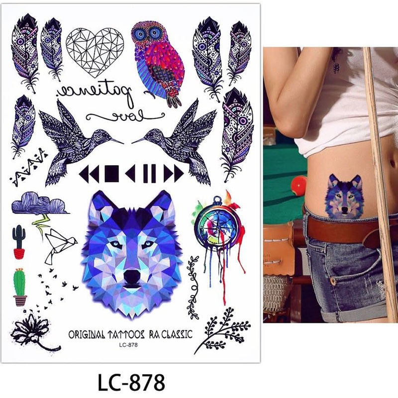 Tato Temporer LC-878 SRIGALA BIRU | Tatto Temporary size 21x15cm TATO STIKER tahan 2-4 hari
