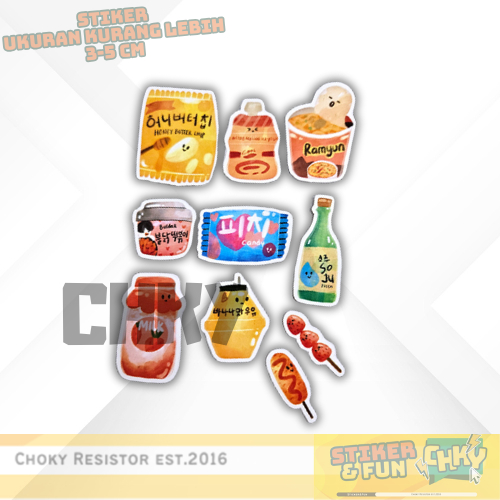

Sticker/Stiker FUN Korean Snack/Cemilan Korea Vol 3