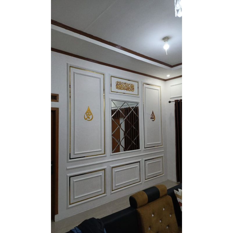 PROMO  Jasa Pasang Interior Ruang Tamu wall moulding cermin bevel dan list gool