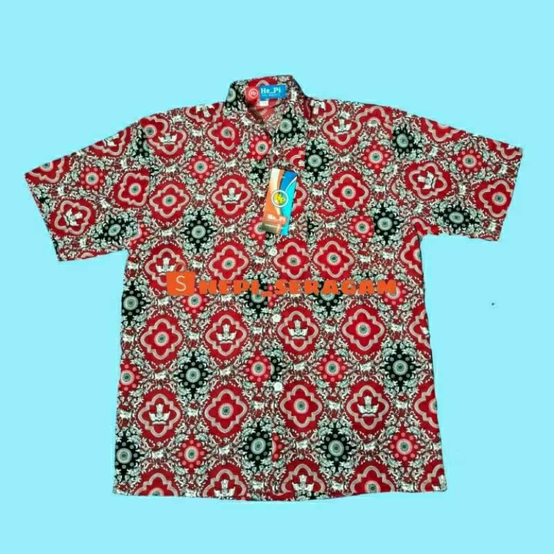 {Distributor Seragam} Baju Batik SD internasional Tunas Harapan Lengan Pendek Seragam Sekolah [HE_PI