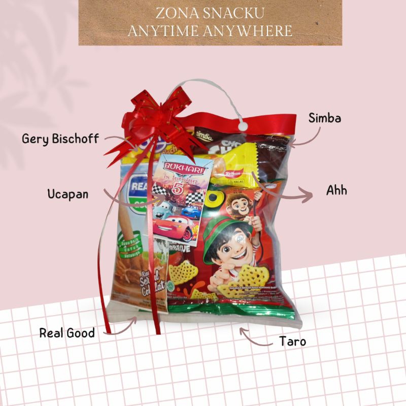

Bingkisan ulang tahun anak/Snack ulang tahun/hampers ulang tahun anak (free ucapan)