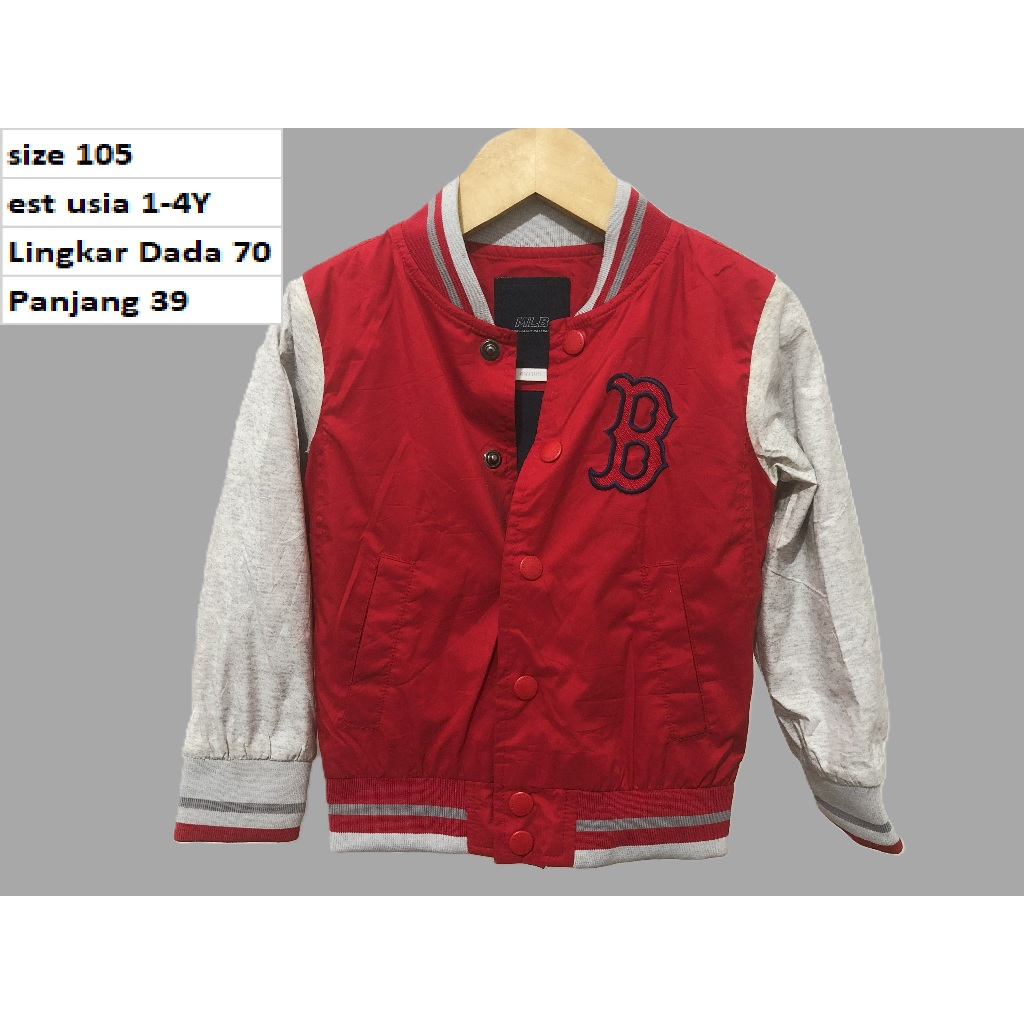 Jaket MLB - NY Jaket Branded Preloved Second Bomber Varsity Outdoor Running Hoodie Waterproof Anak R