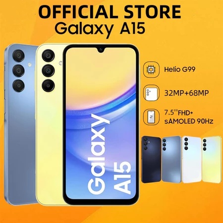 [HP Terlaris]SAMSUNG Galaxy A15 RAM 16GB+ROM 512GB 4G 5G Kamera HD 32MP+68MP 7.5 inch 7000mAh Fungsi