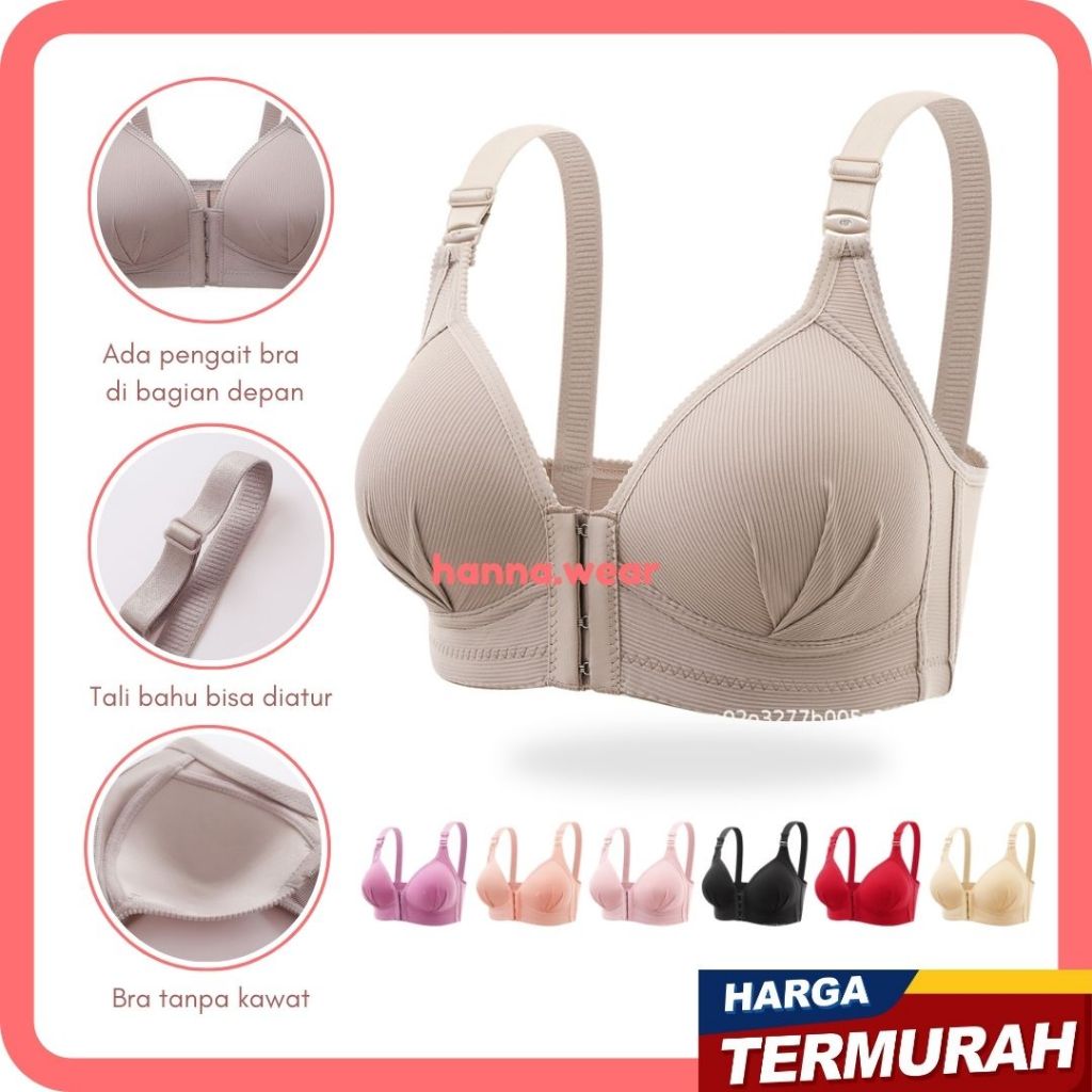 Bra Kancing Depan 3979 Bra Tanpa Kawat BH Tanpa Kawat Bra Busui BH Busui BH Wanita Bra Wanita Beha W
