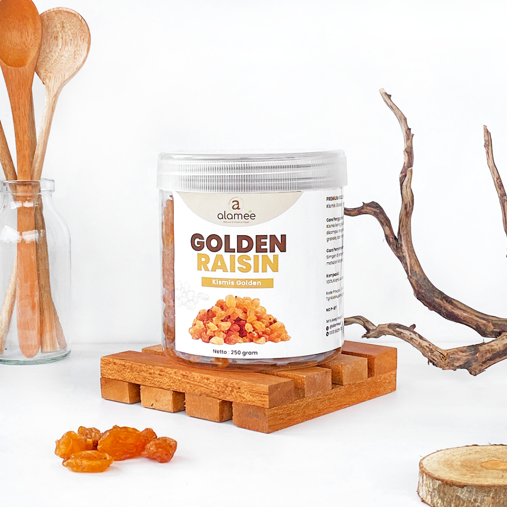 

ALAMEE Kismis Manis Premium Golden Raisin Cemilan Buah Drief Fruit Kuning Emas 250gr