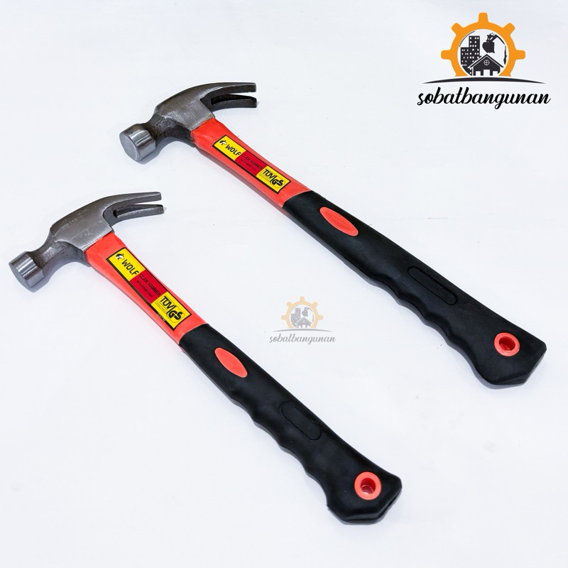 Palu Kambing 8oz 16oz Gagang Fiber merk WOLF / Palu Kambing Gagang Fiber