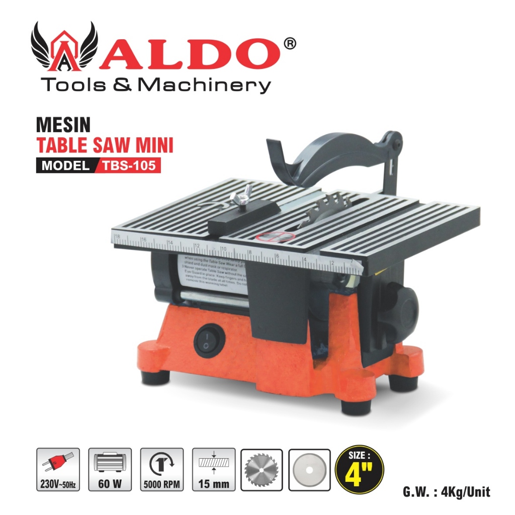 Mesin Meja Potong / Mesin Table Saw Mini 4 Inch Type 105 ALDO