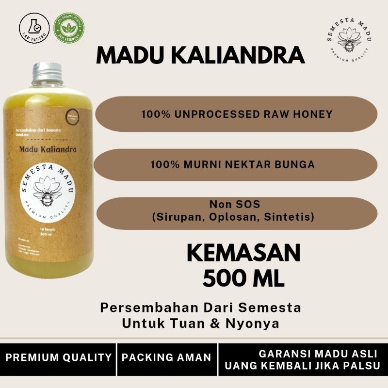 

MADU KALIANDRA 100% NEKTAR BUNGA MURNI KEMASAN 500 ML