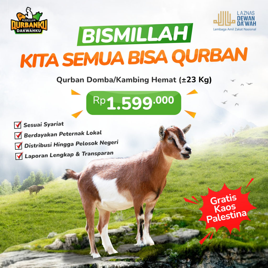

Qurban Kambing Hemat ±23 kg - Dewan Dakwah