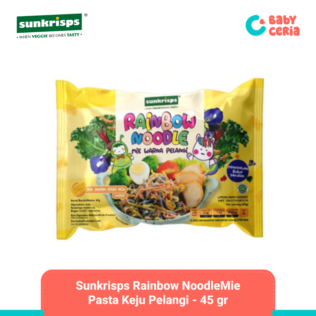 

Sunkrisps Rainbow Noodle | Mie Pasta Keju Pelangi - 45 gr
