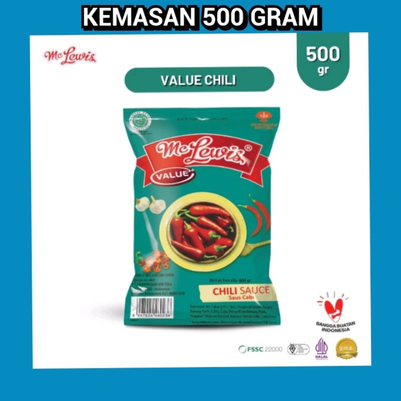 

500Gram Caos Saos Mc Lewis Chili sauce Value 500g