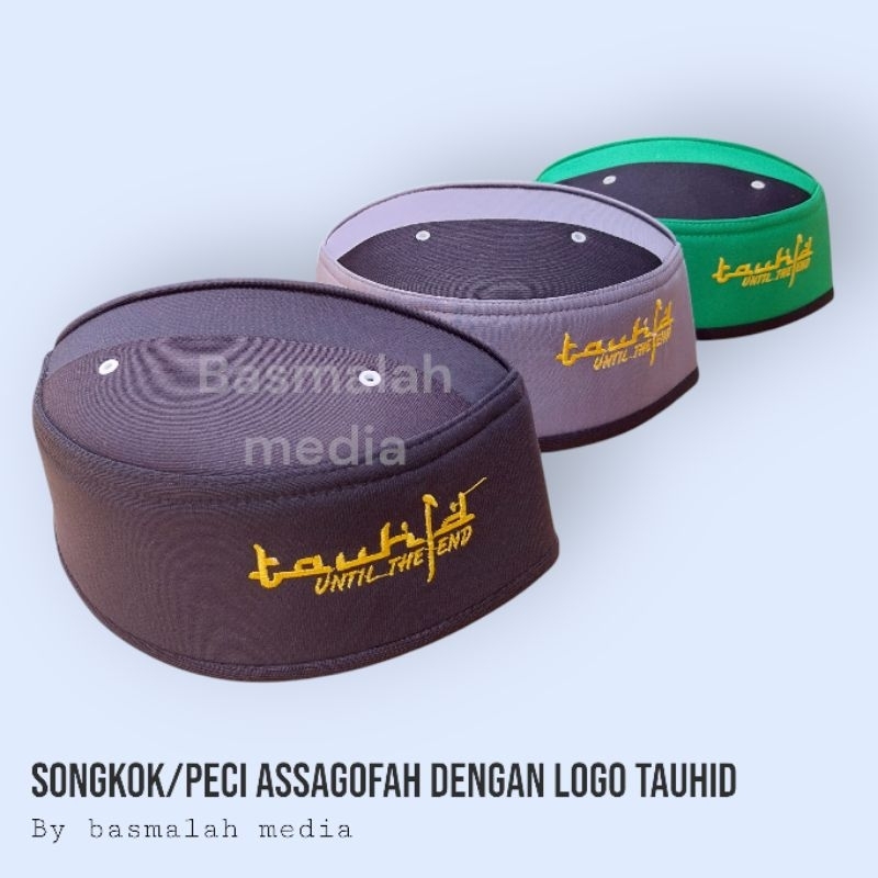 Songkok/peci Assagofah dengan logo Tauhid Dewasa-Anak