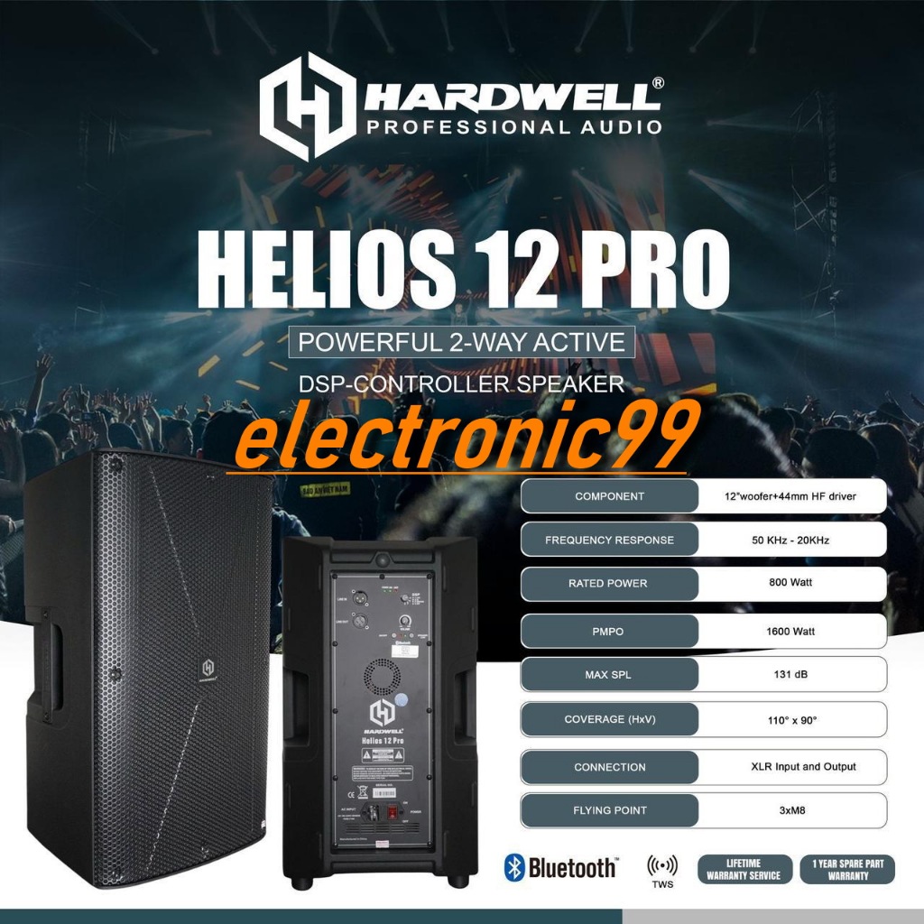 Speaker Aktif 12 Inch Hardwell Helios 12 Pro Original Hardwell Active Speaker 12 Inch 1 set