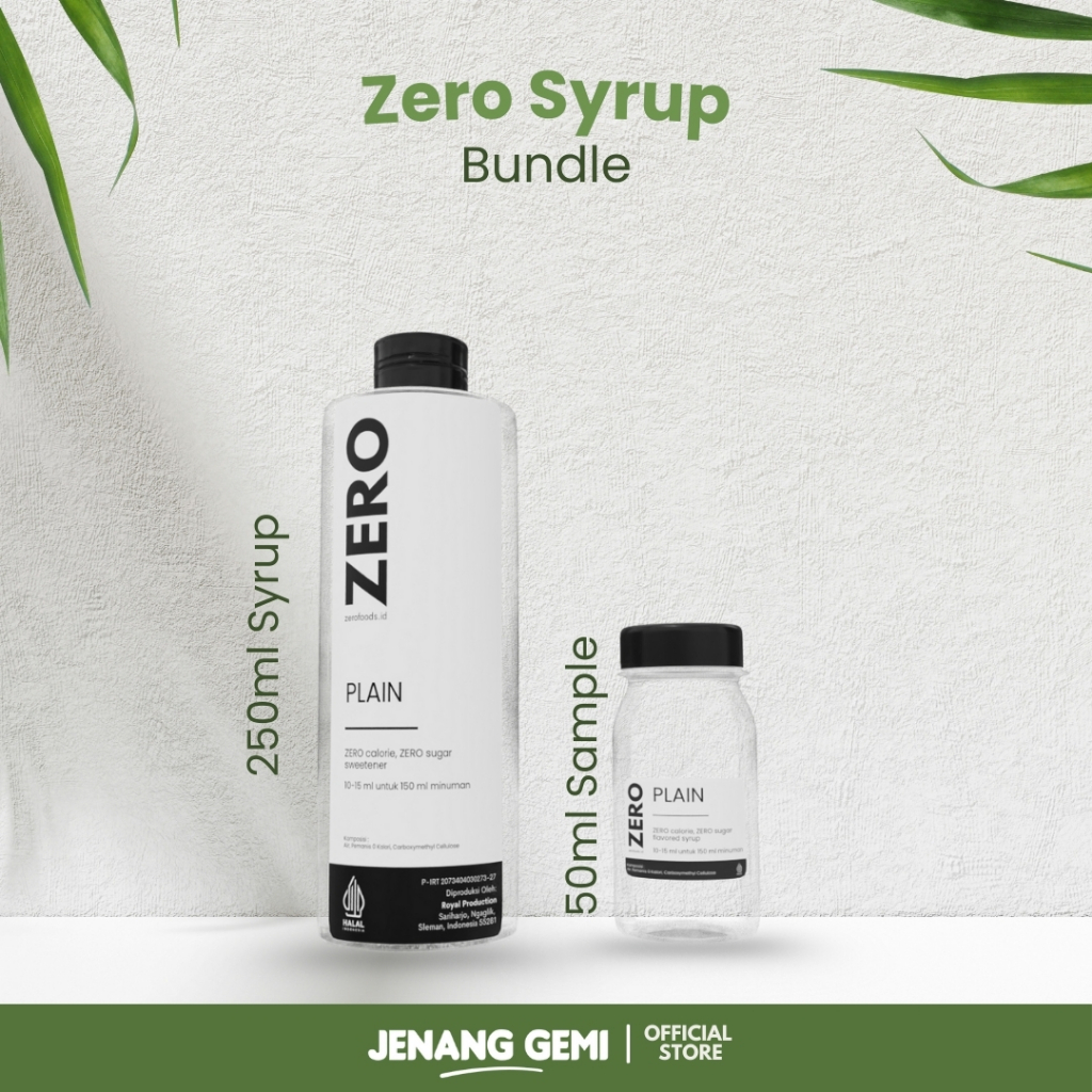 

Zero Syrup BUNDLE 50ml sample, Zero Syrup 250ml | ZERO GULA | ZERO KALORI | SUGAR FREE | ZERO CARB