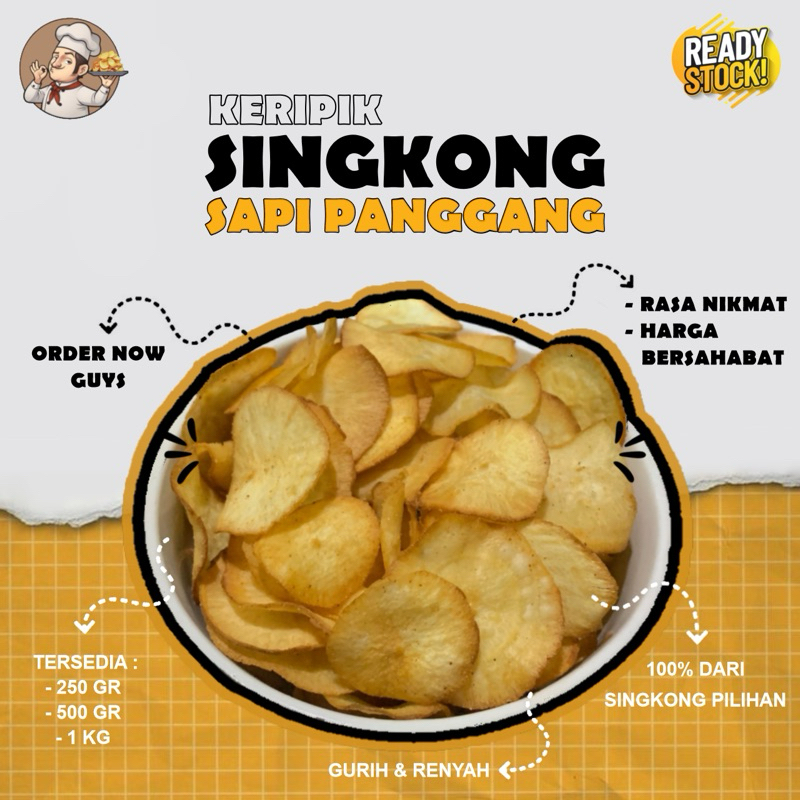 

KERIPIK SINGKONG SAPI PANGGANG 250 GRAM / CERIPING SINGKONG SAPI PANGGANG 250 GRAM