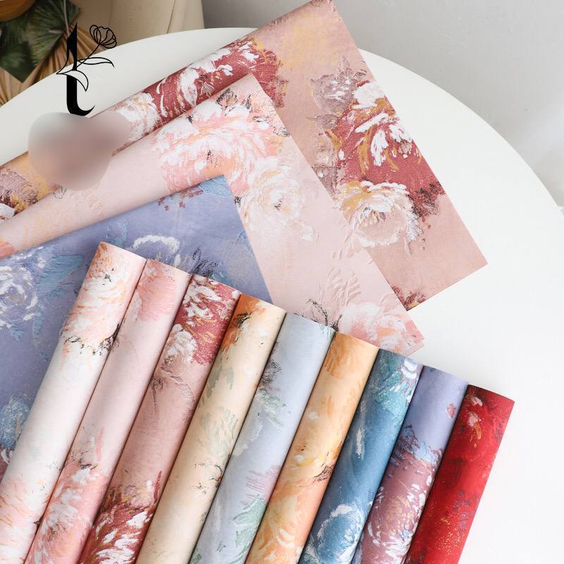 

1Pack 10lbr Cellophane Vintage//Kertas Bucket Motif Bunga / Wrapping Mother's Day