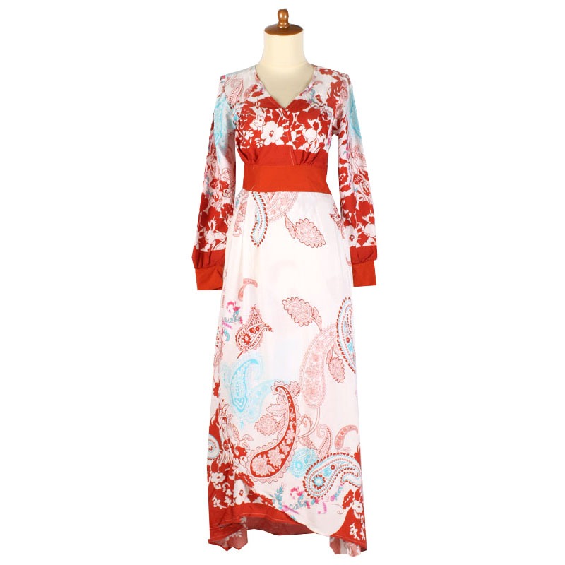 Iyesh 0142 Busana Baju Pakaian Fashion Muslim Wanita Maxi Kezia Gamis Dress Lengan Panjang Katun Bat