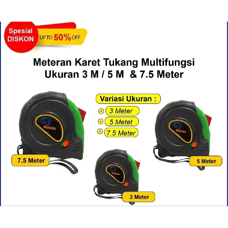 Meteran Bangunan  5M 7.5 Meter Alat Ukur Bangunan Meteran Tukang Bangunan roll mechanical Meteran Tu
