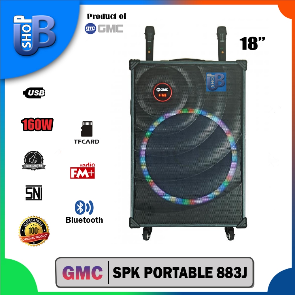 Speaker Portable GMC 18 inch 883J Bluetooth