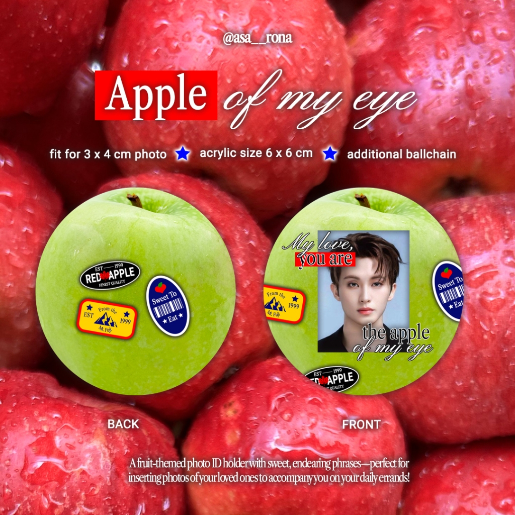 

[asarona] apple of my eye - acrylic id photo holder 1 sisi kpop cute aesthetic design printing