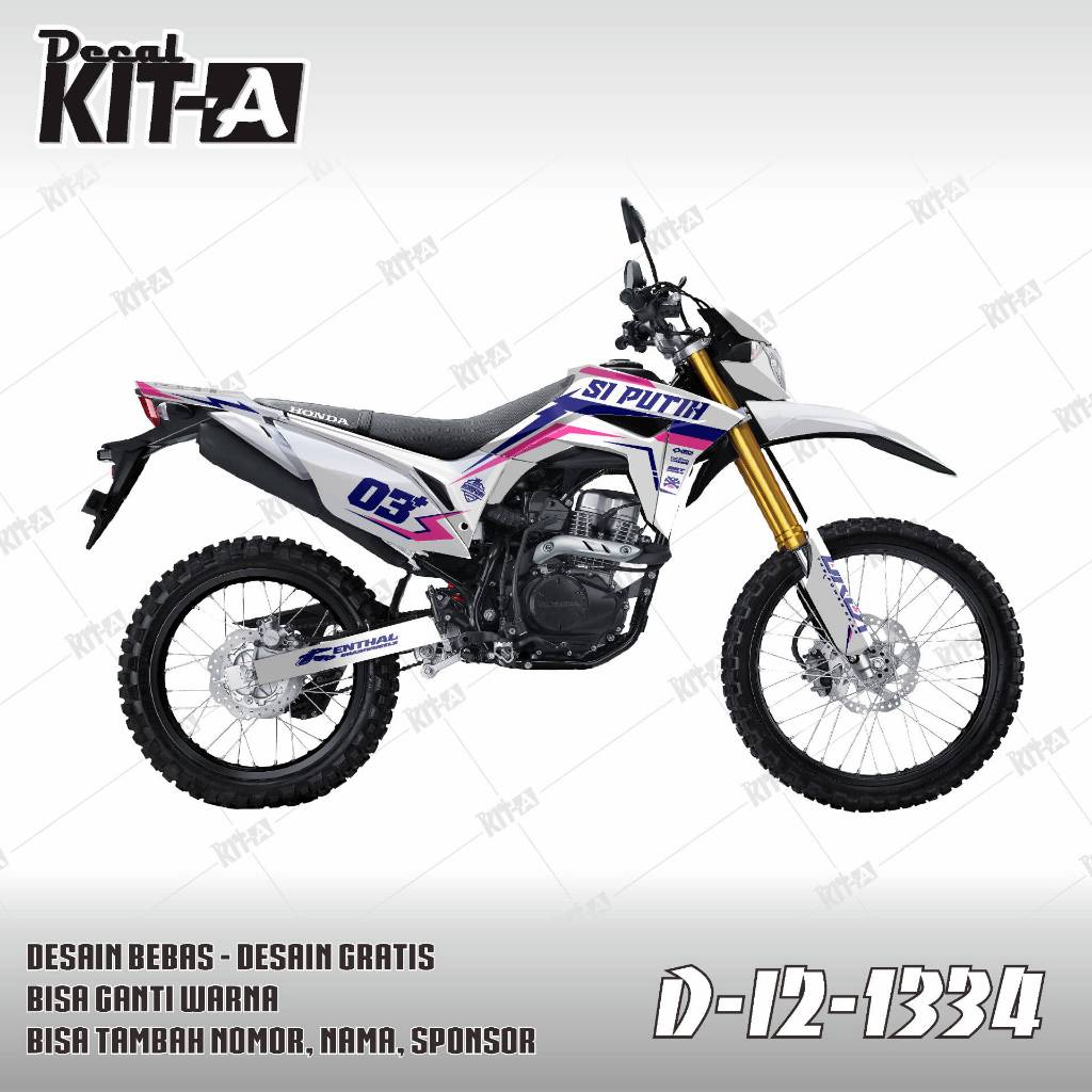 Stiker CRF 150L decal setiker CRF 150L stiker motor GRAFIS PUTIH PINK NAVY D-I2-1334 D-I2-855 I2-121