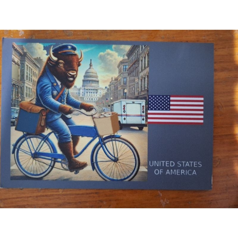 

kartu pos fantasy mail delivery USA postcard